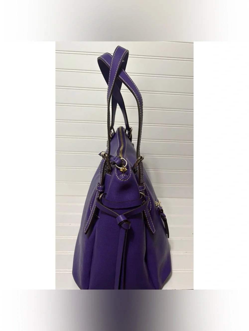 Dooney & Bourke Purple Leather Satchel